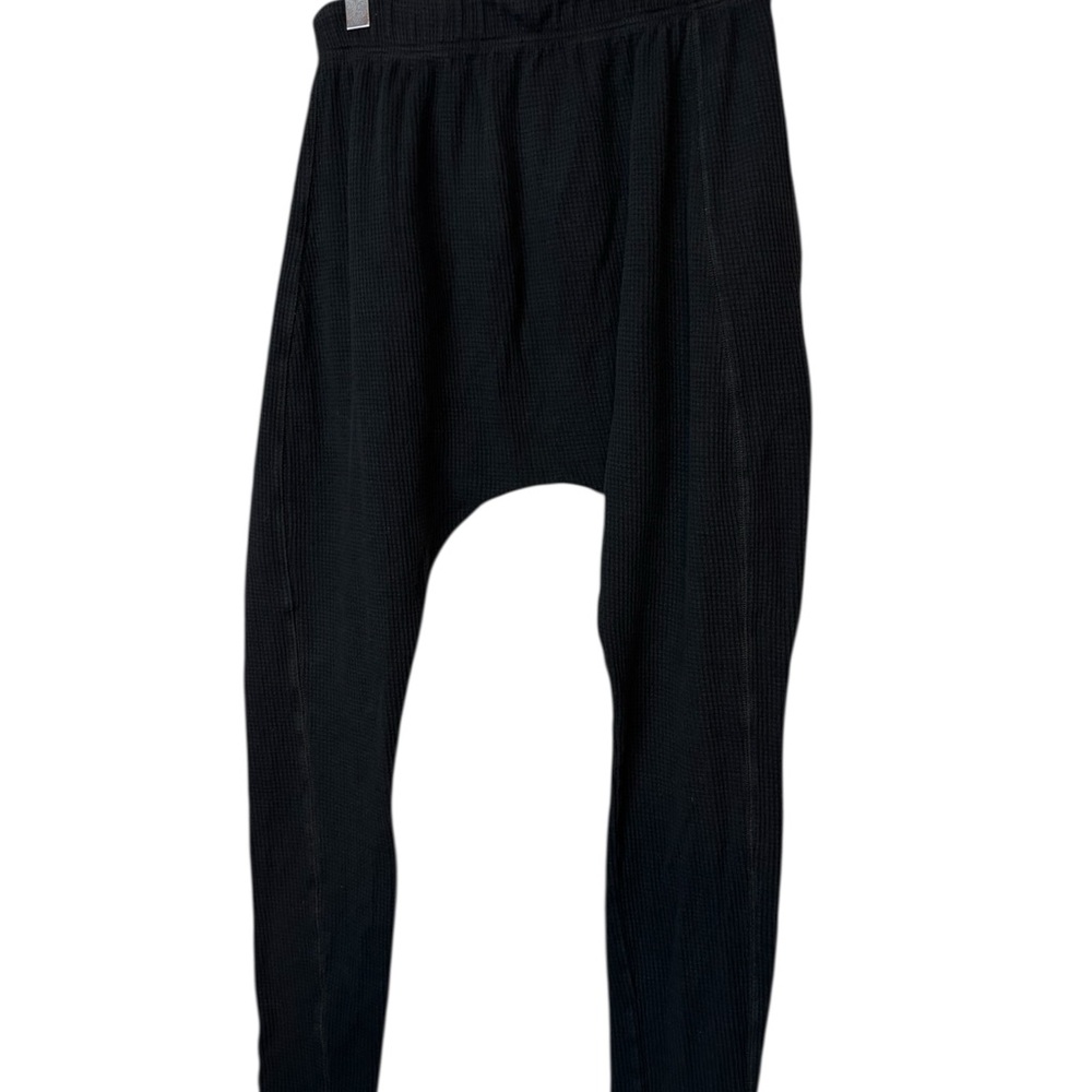 Bassike Black Waffle Knit Drop Crotch Pants 100% cotton Women’s Size S - Picture 2 of 5